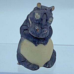Vintage Hippo Figurine Pepper Shaker - Crafted in Taiwan - 1987 F.M.